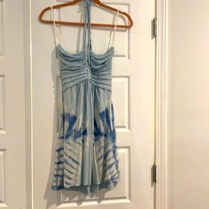 Sky light blue tie-die sun dress